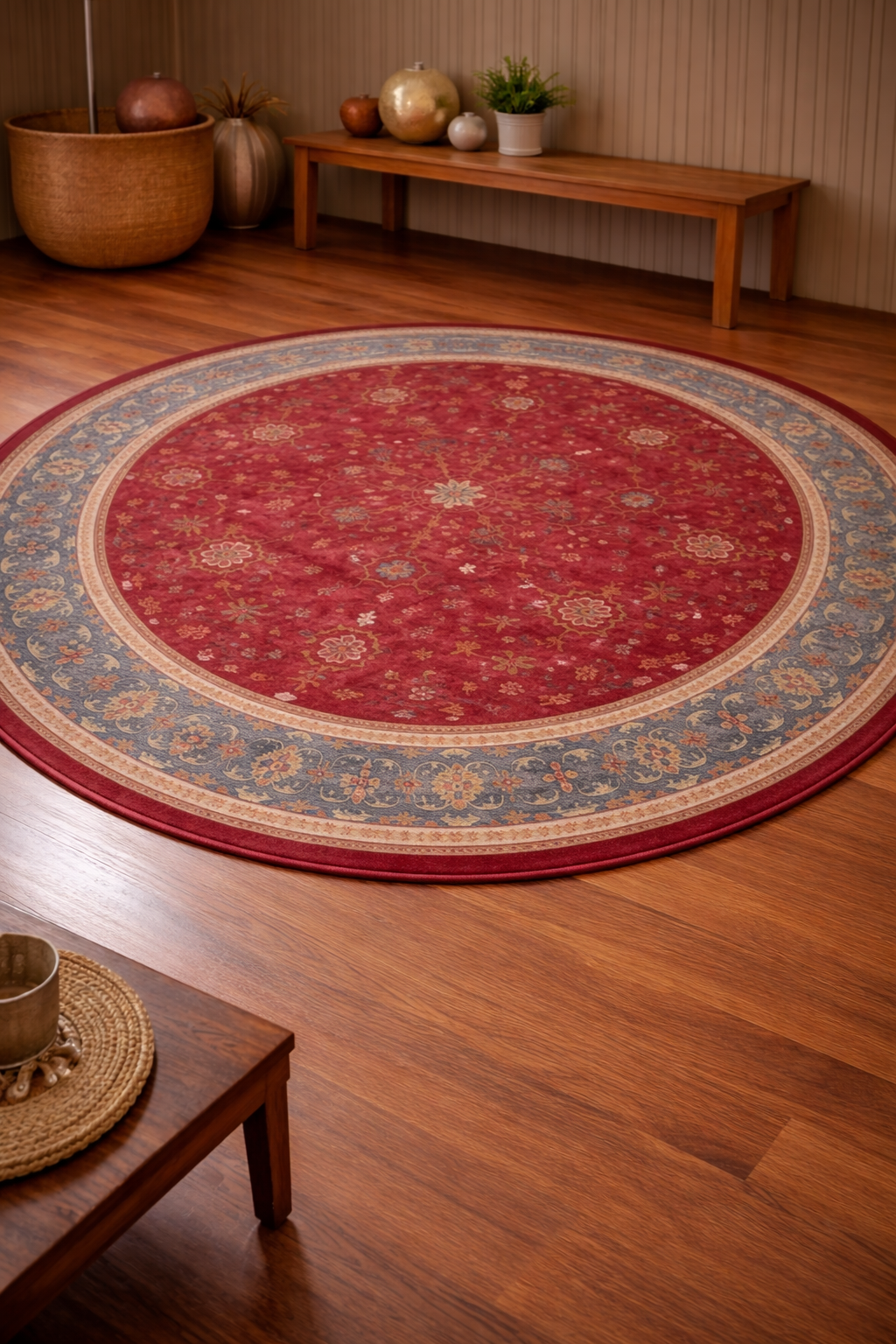 Tapis Berbère rond Sana en laine tissé main