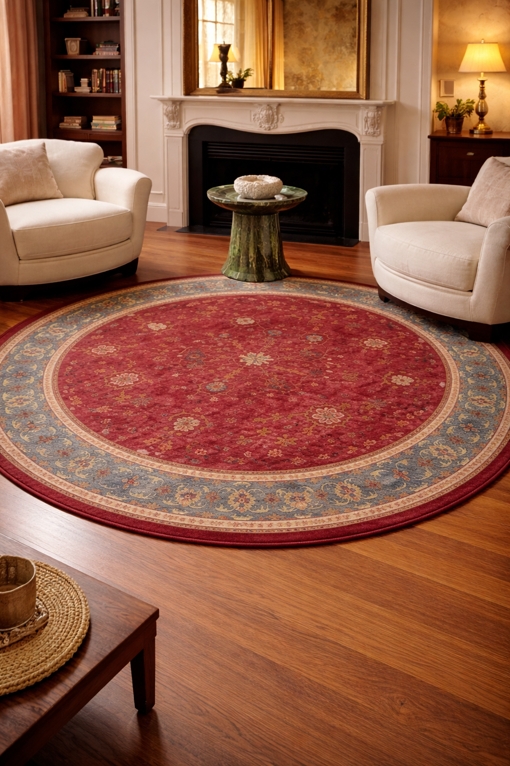 Tapis Berbère rond Sana en laine tissé main