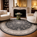 Tapis Berbère rond Luna en laine tissé main