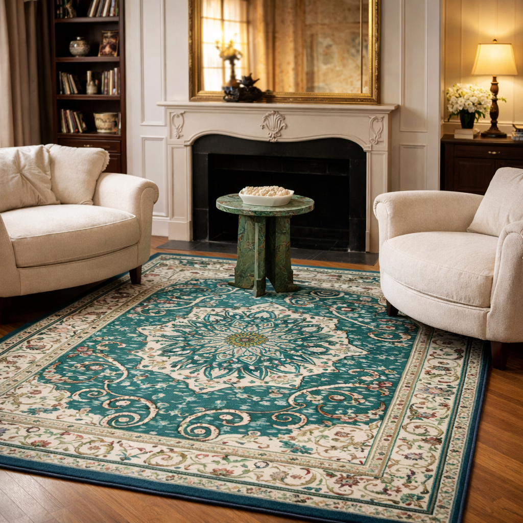 Tapis Berbère Amber floral en laine tissé main