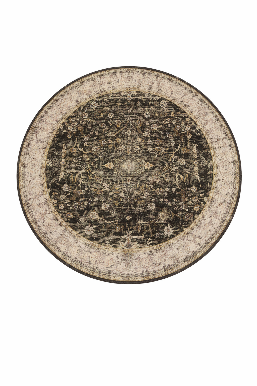 Tapis Berbère rond Luna en laine tissé main